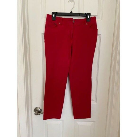 Chico's So Slimming Capri Red Pants (0.5) - Picture 1 of 3